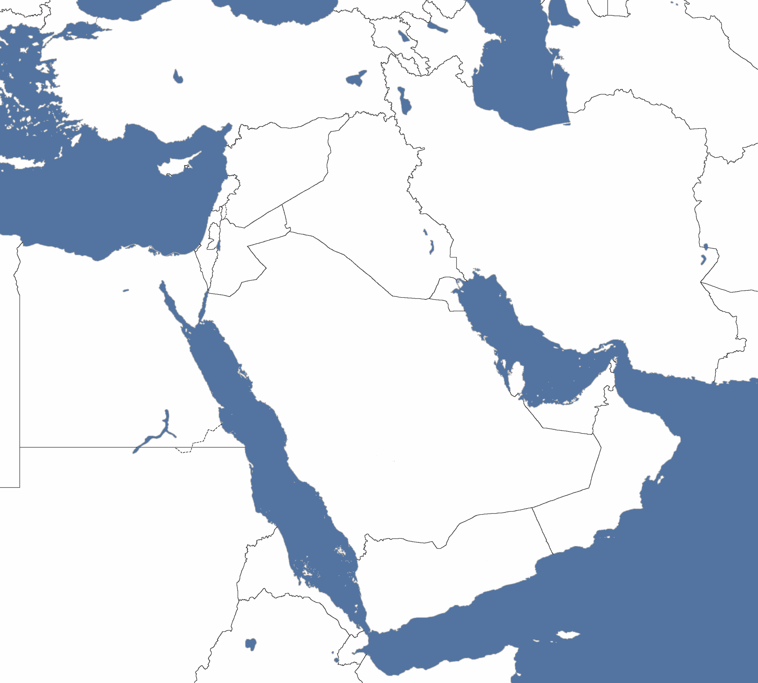Middle East Blank Map Printable