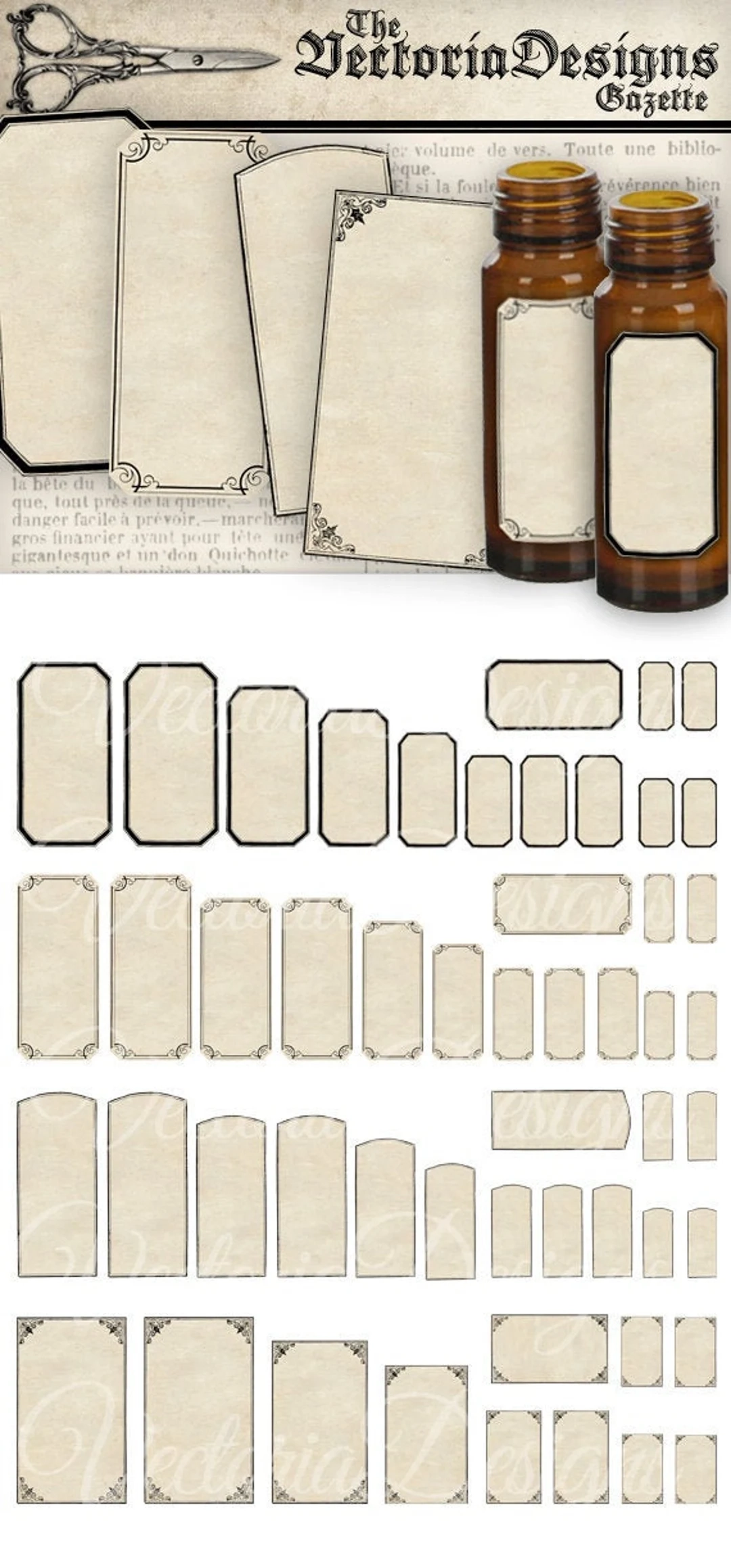 Blank Mini Apothecary Labels Printable Blank Add Text Label Vintage Blank Label Hobby Crafting Instant Download Bottle Label 000421 Etsy de