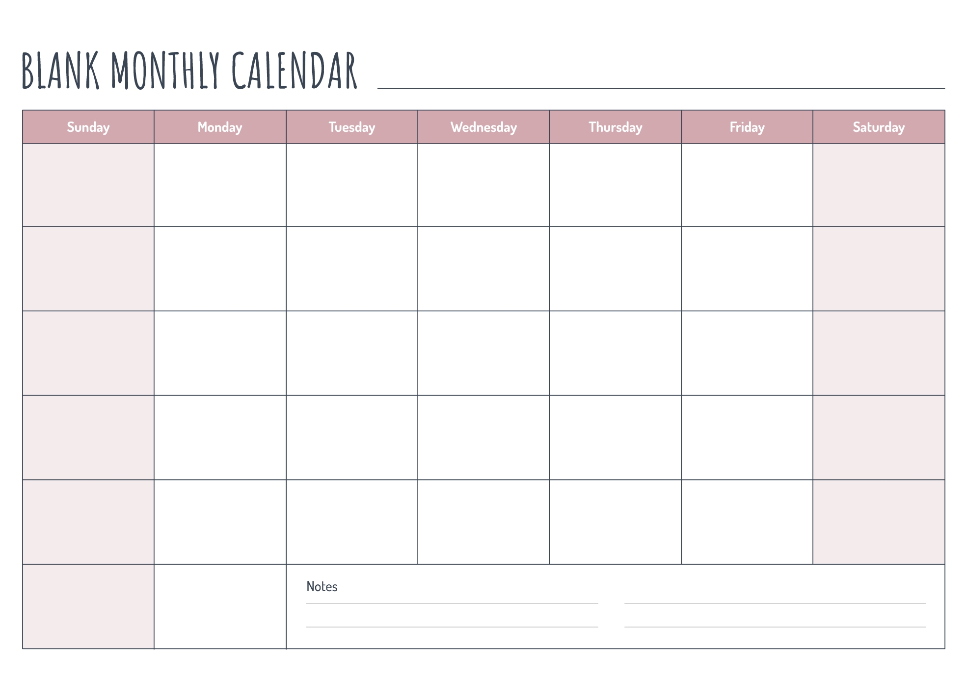 Printable Blank Month Picture