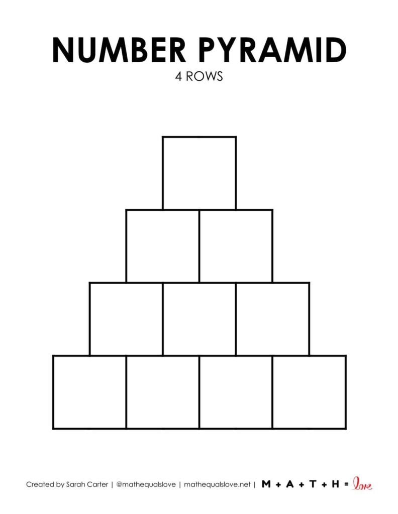 Blank Number Pyramid Templates Math Love