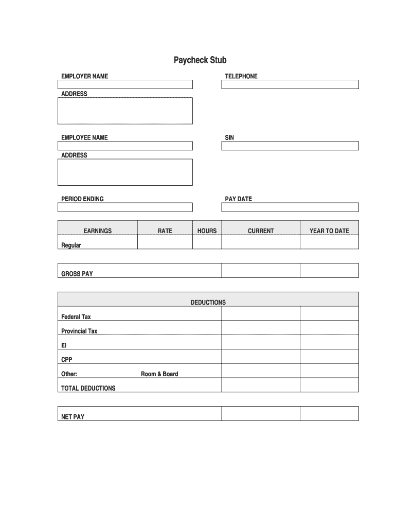 Blank Pay Stub Template Fill Out amp Sign Online DocHub
