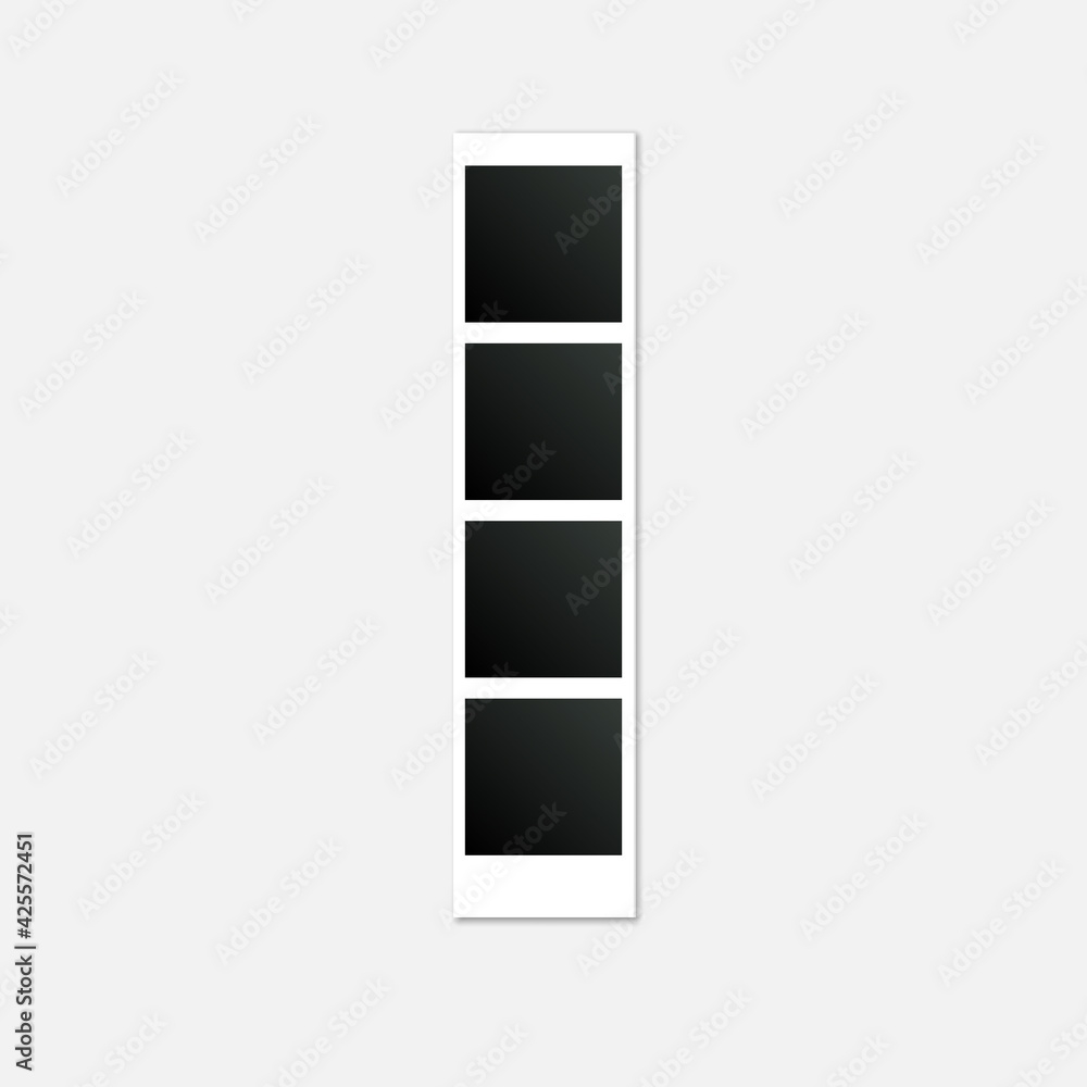 Blank Photo Booth Strip Template Clipart Image Stock Vector 