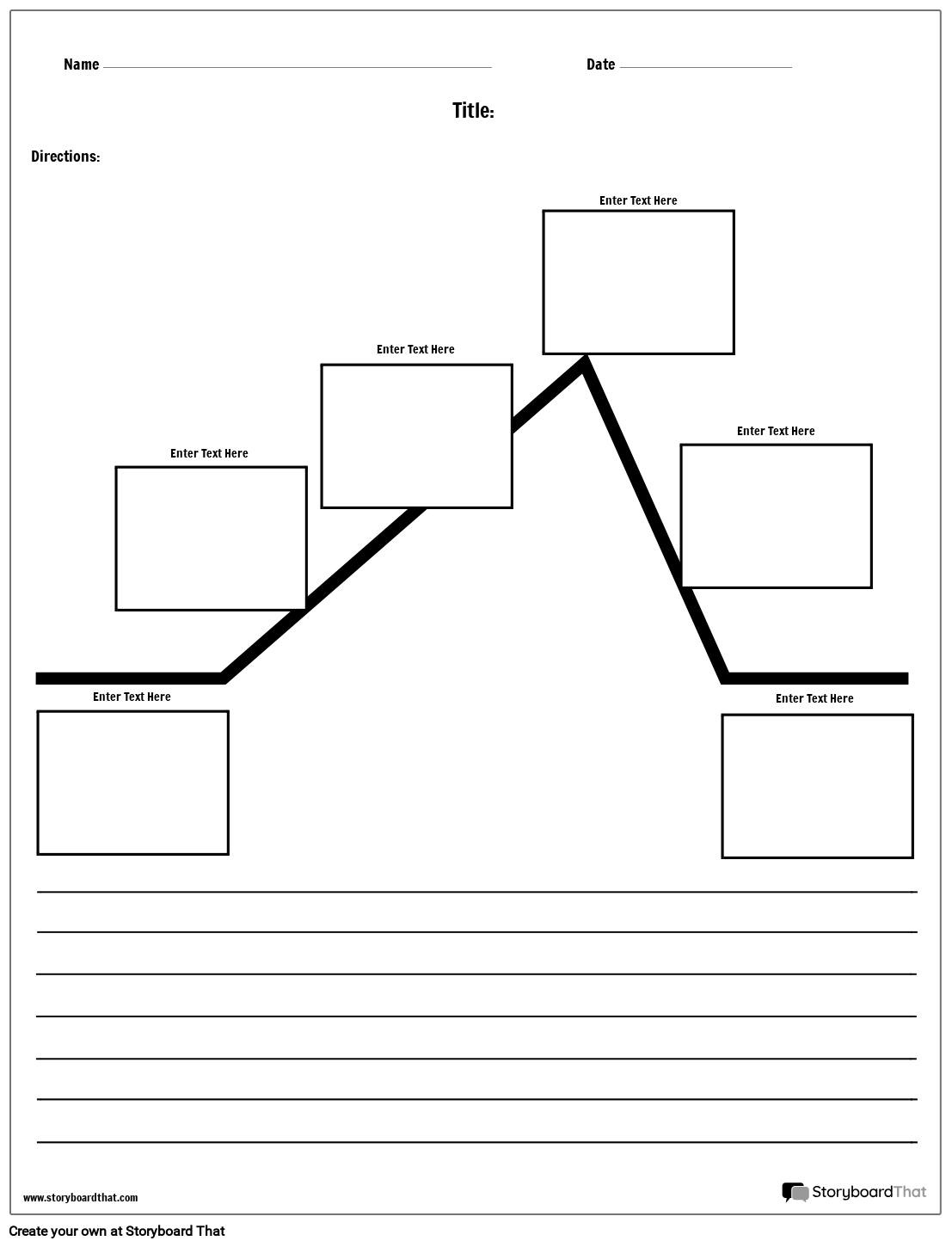 Blank Plot Diagram Template With Paragraph Storyboard