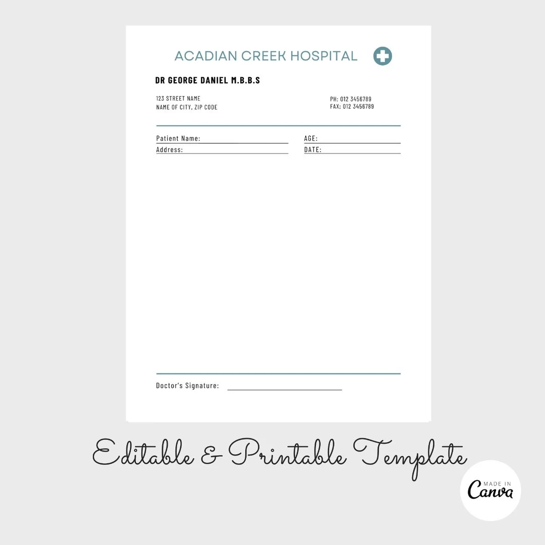 Printable Blank Prescription