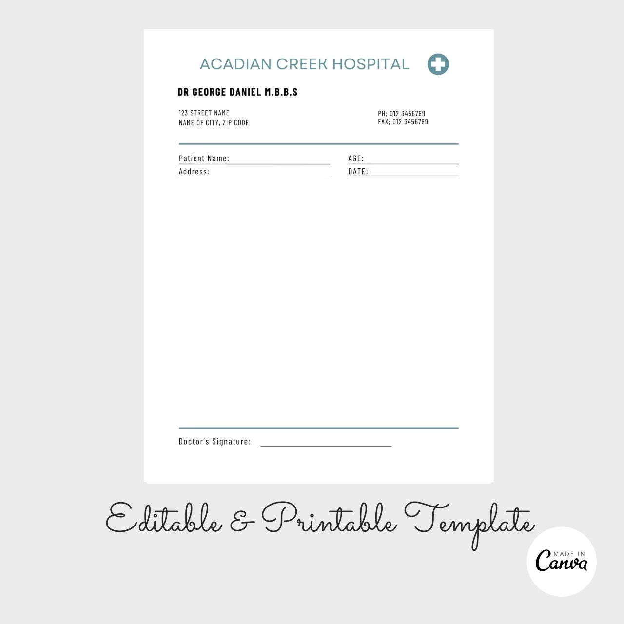 Printable Prescription Blank