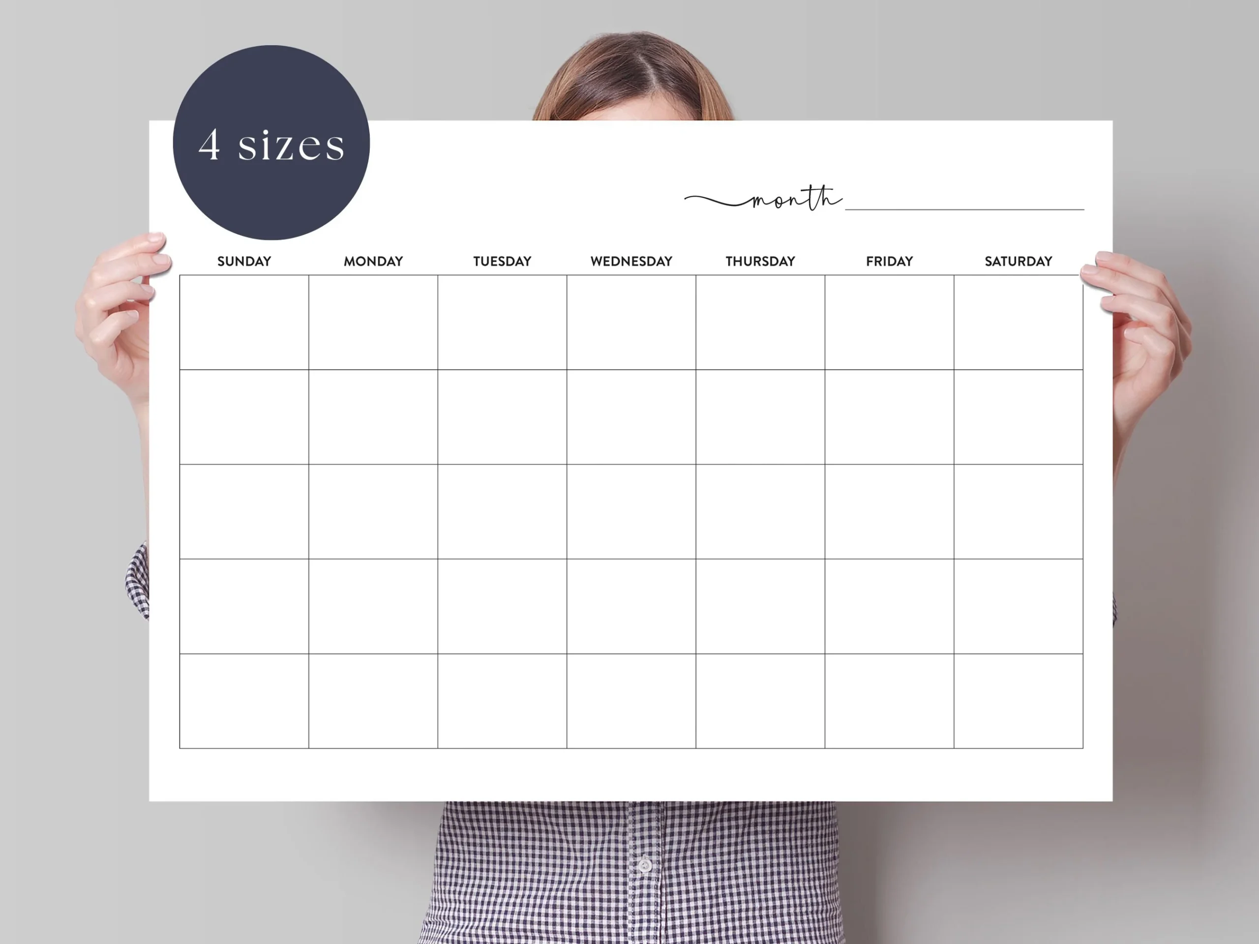 Large Blank Calendar Printable