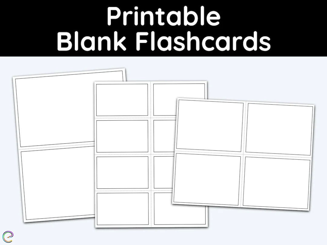 Blank Printable Flash Cards Education Printables Math 