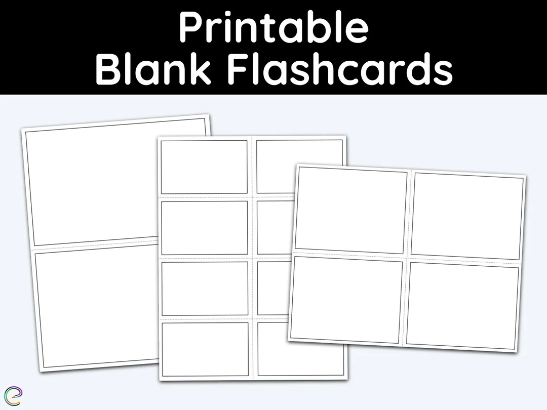 Printable Blank Flash Cards