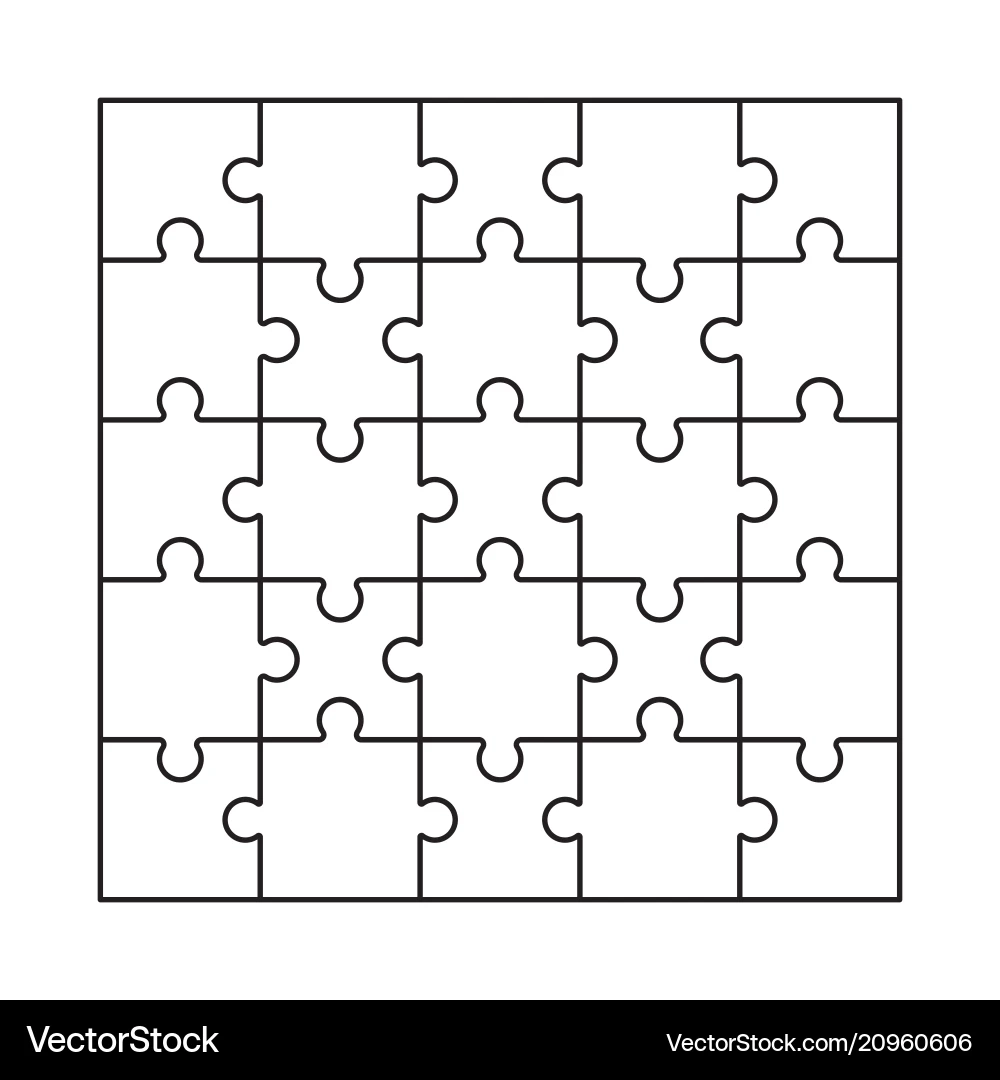 Blank Puzzle Grid Template Royalty Free Vector Image
