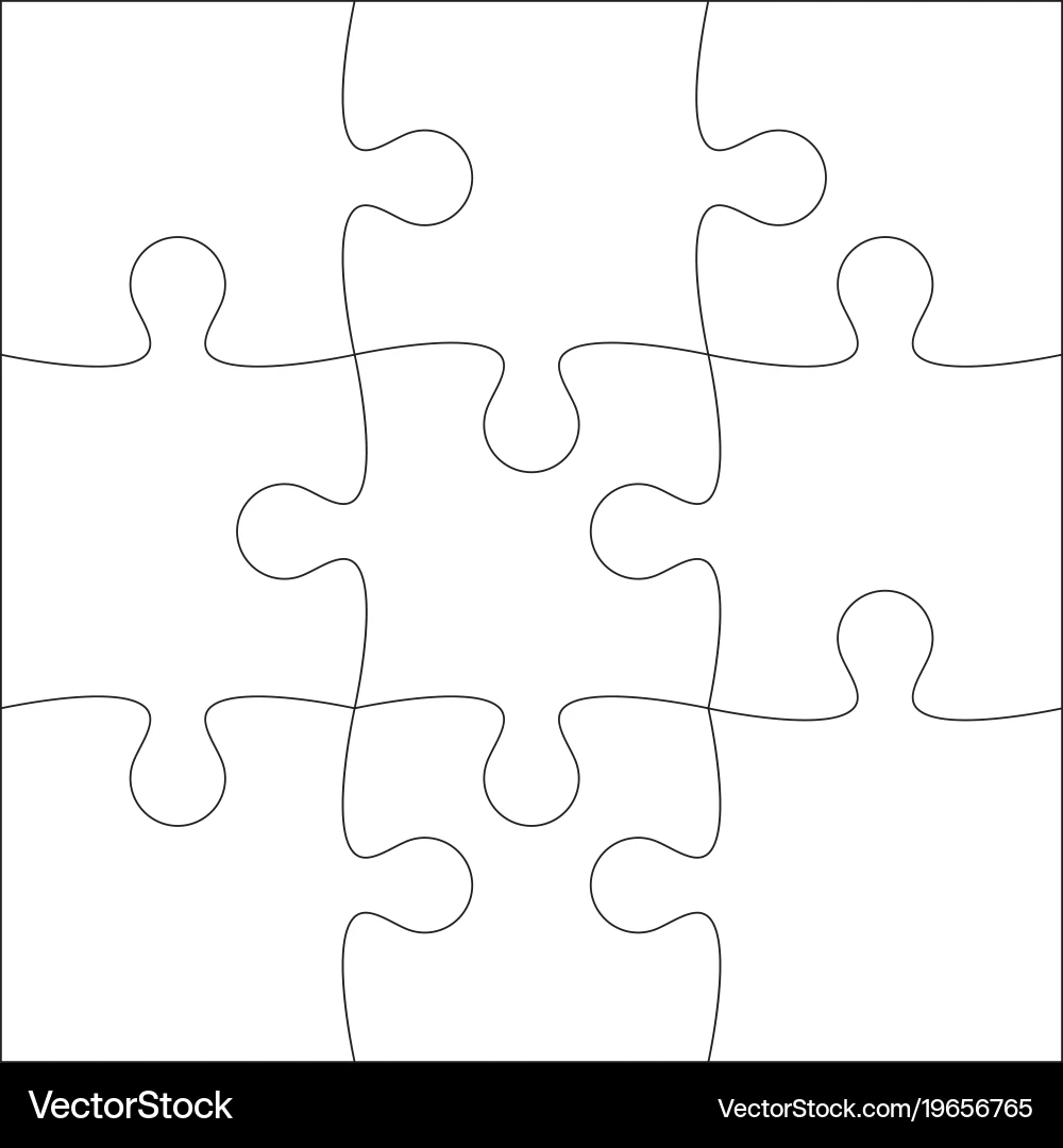 Blank Puzzle Vorlage Lizenzfreies Vektorbild