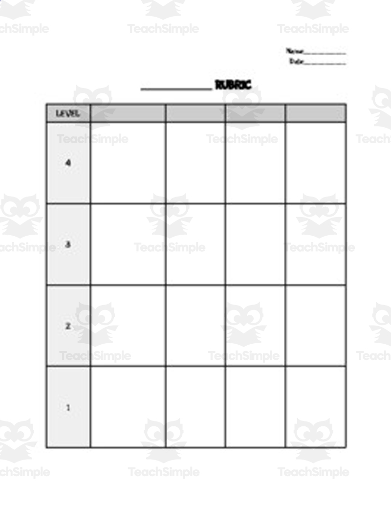 Blank Rubric Template Editable In Google Docs 
