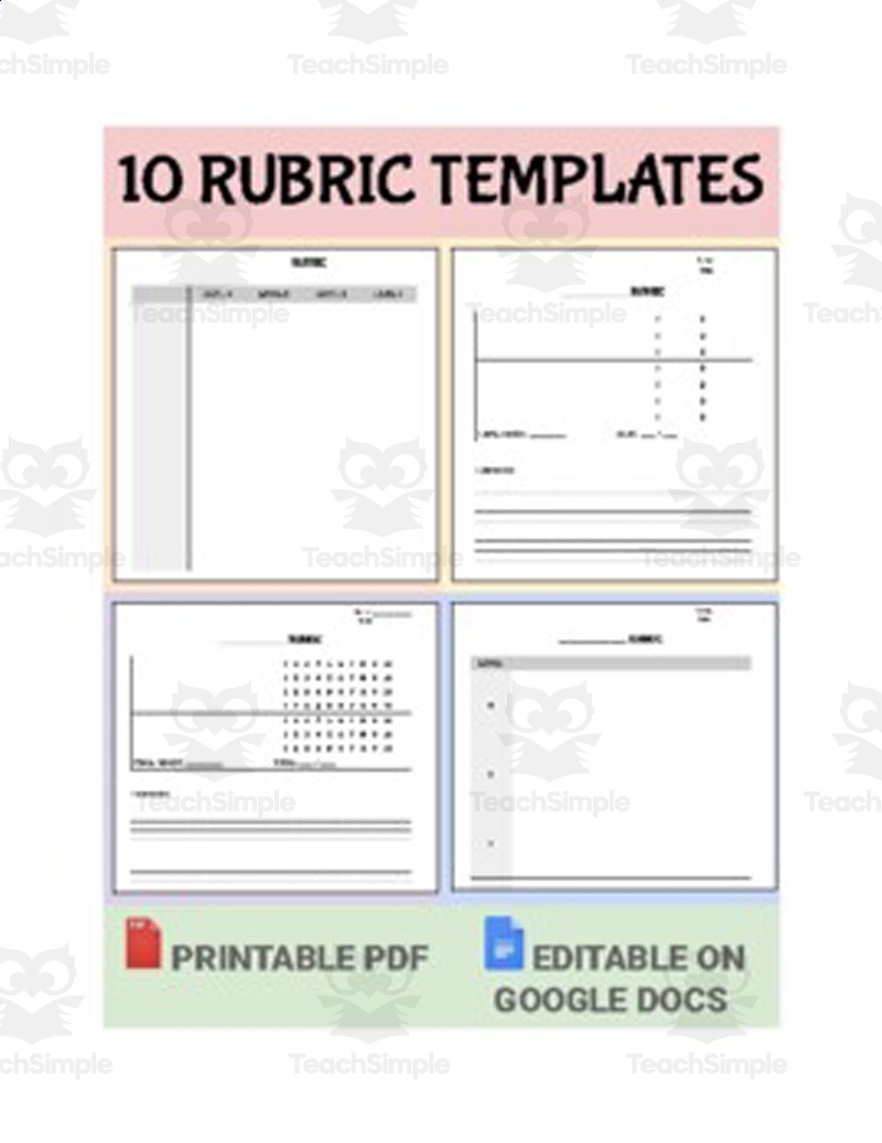 Printable Blank Rubric Template