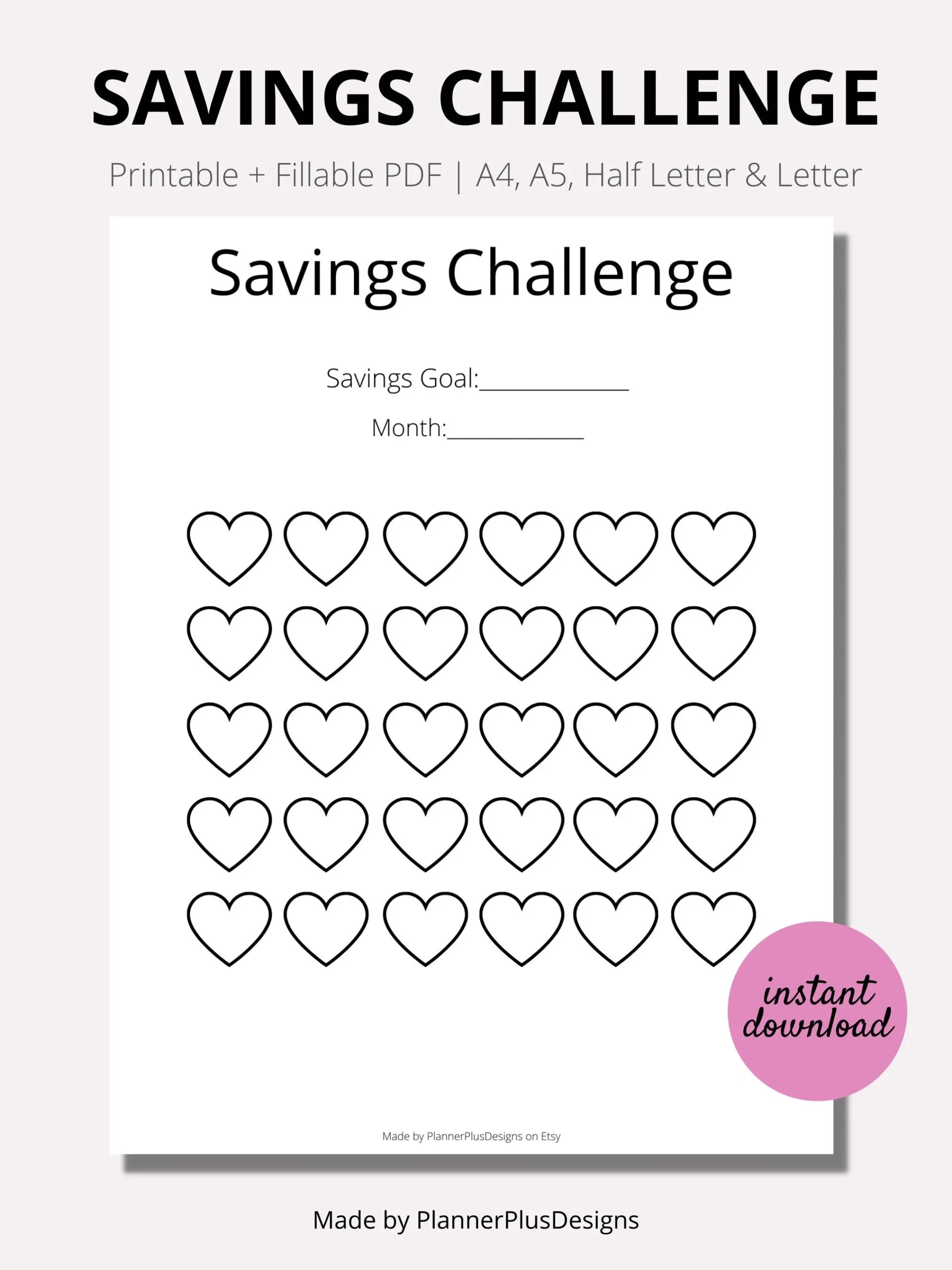Blank Savings Challenge Printable Savings Challenge Printable 