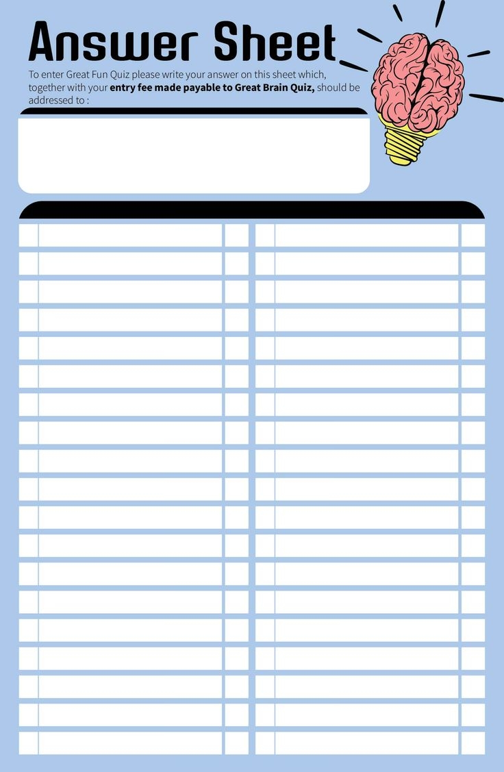 Printable Blank Scattergories Answer Sheets