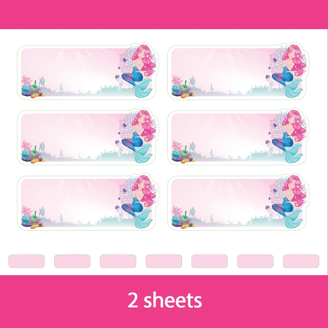 Blank School Labels Mermaid Sa3eeda