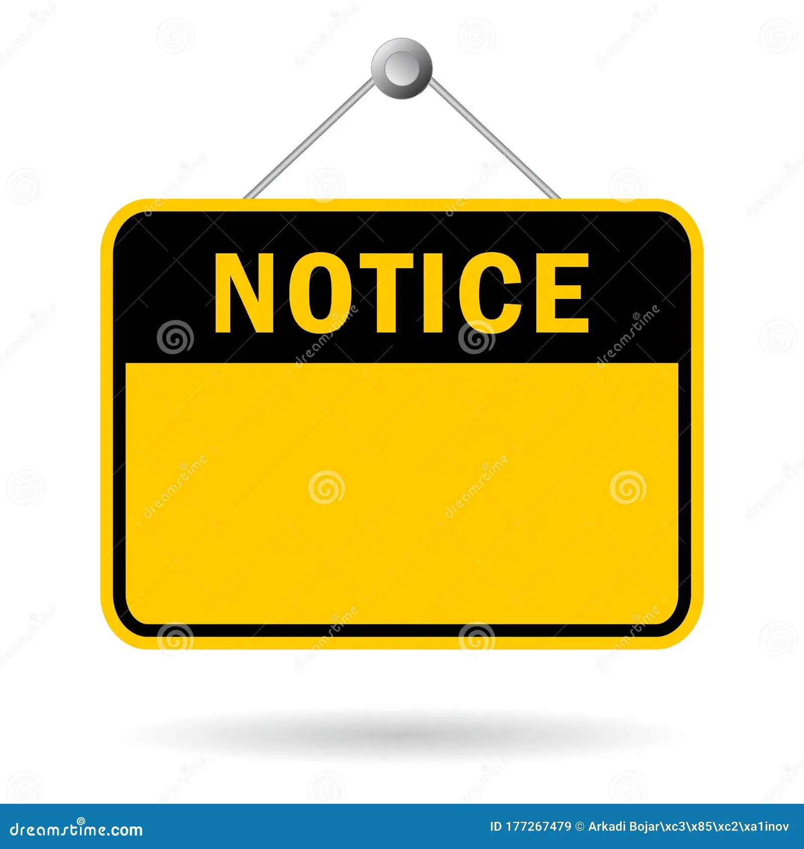 Blank Security Notice Yellow Board Stock Vector Illustration Of 