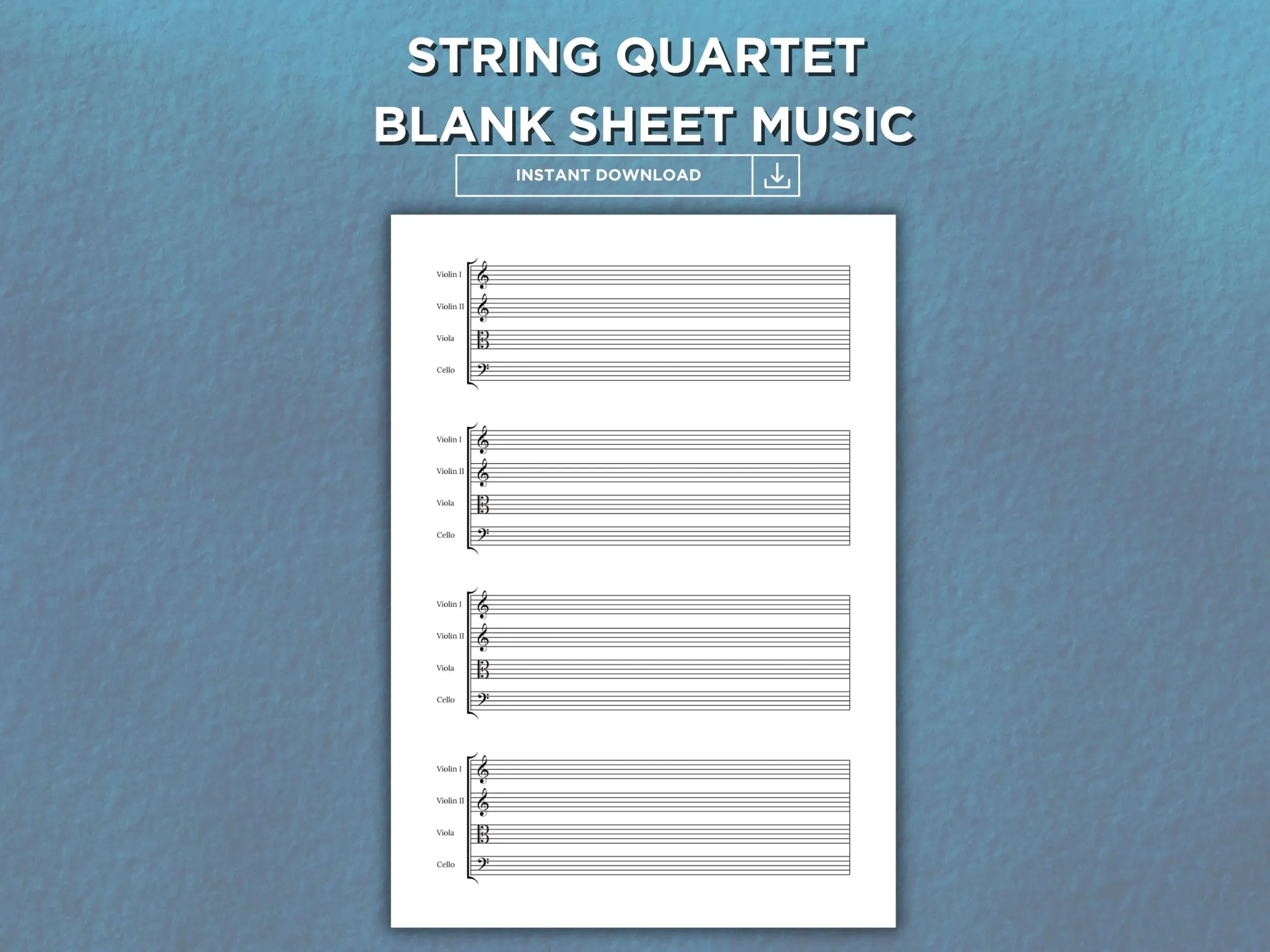 Blank Sheet For Viola Etsy