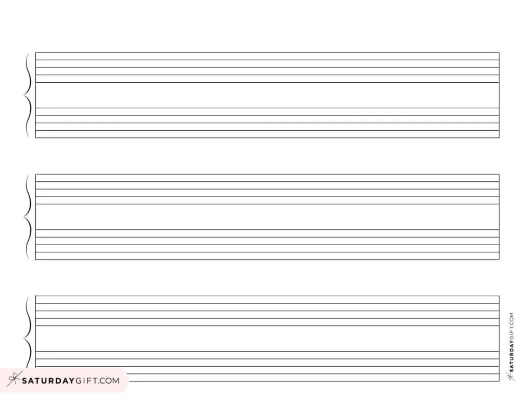 Blank Sheet Music 100 Free Printable Staff Paper Templates 