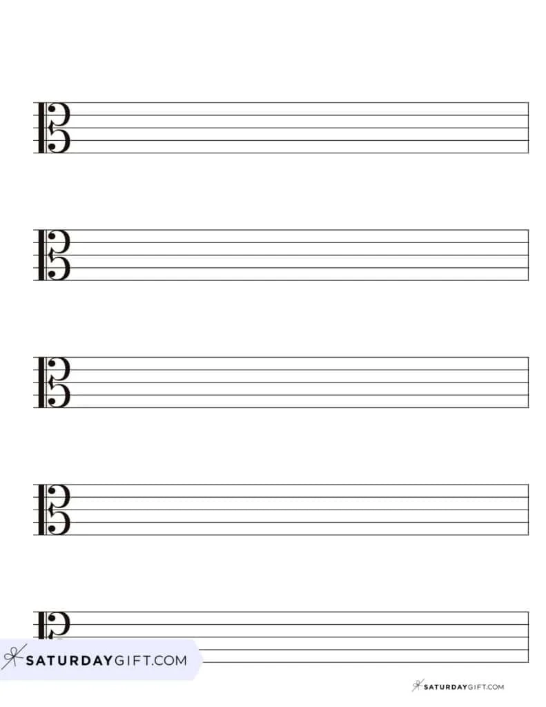 Blank Sheet Music 100 Free Printable Staff Paper Templates 
