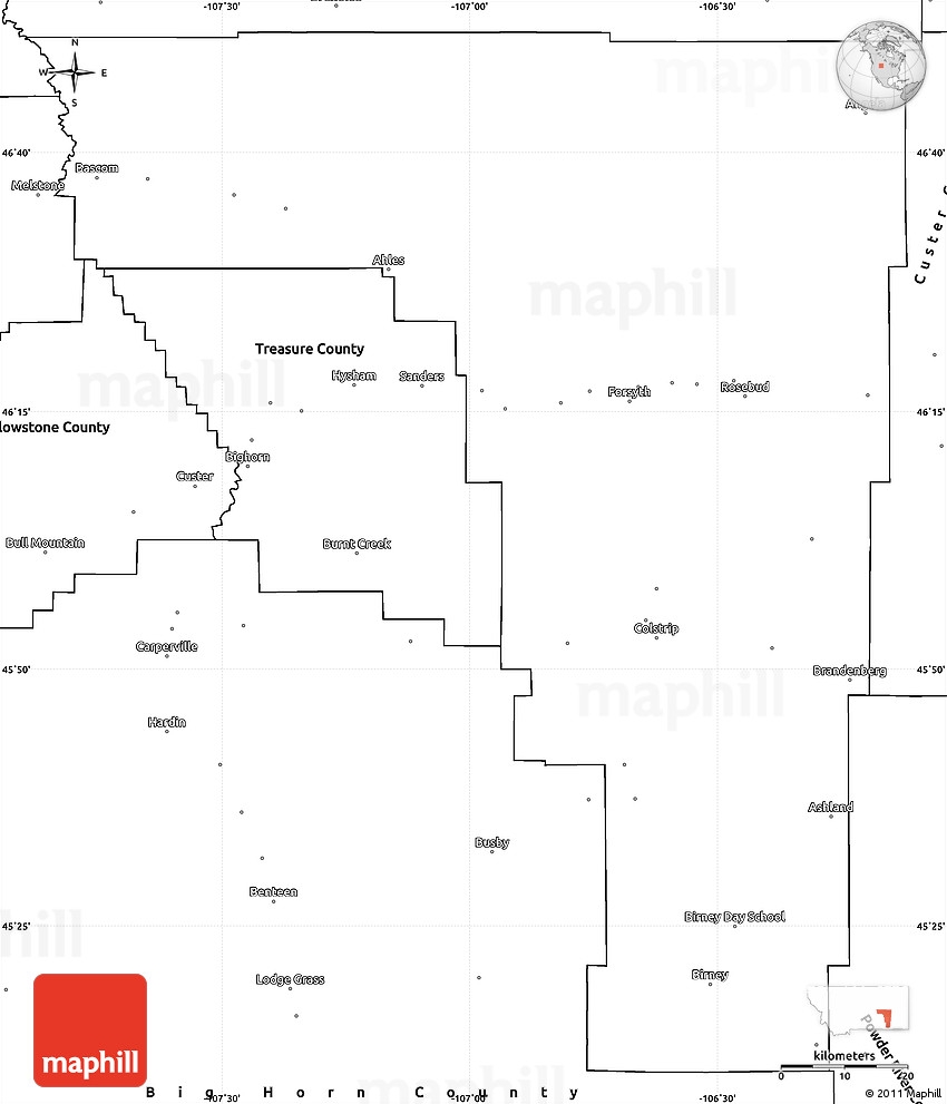 Blank Simple Map Of Rosebud County