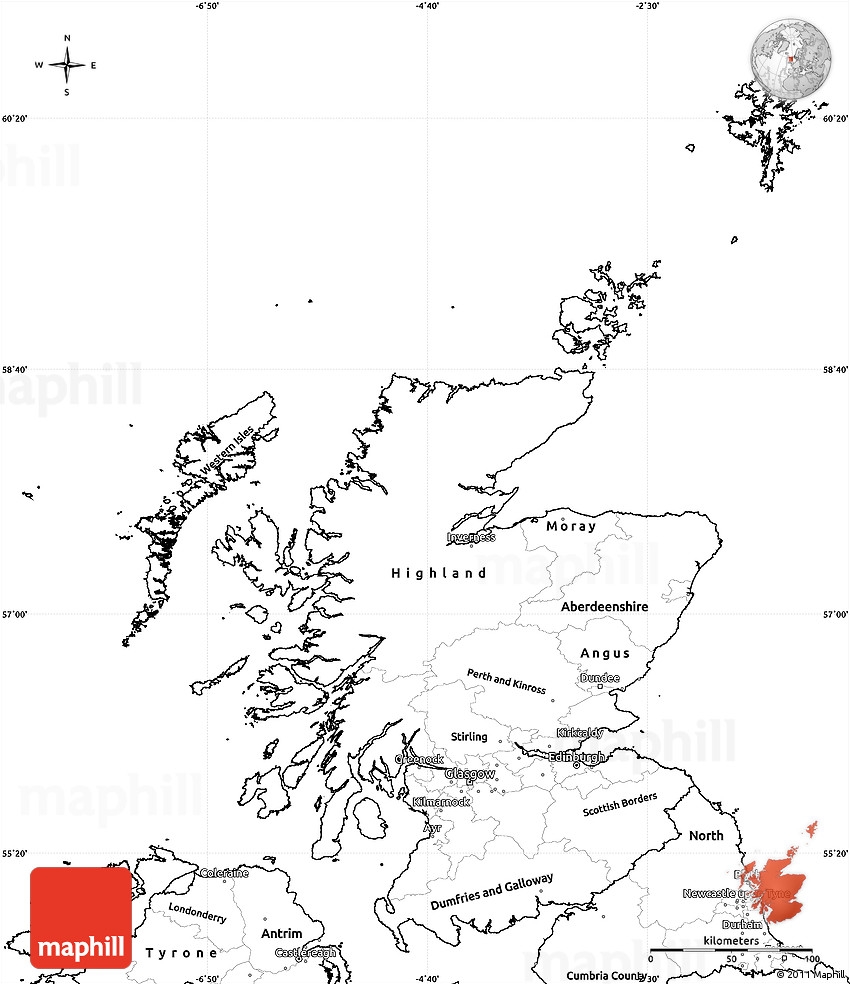 Blank Simple Map Of Scotland