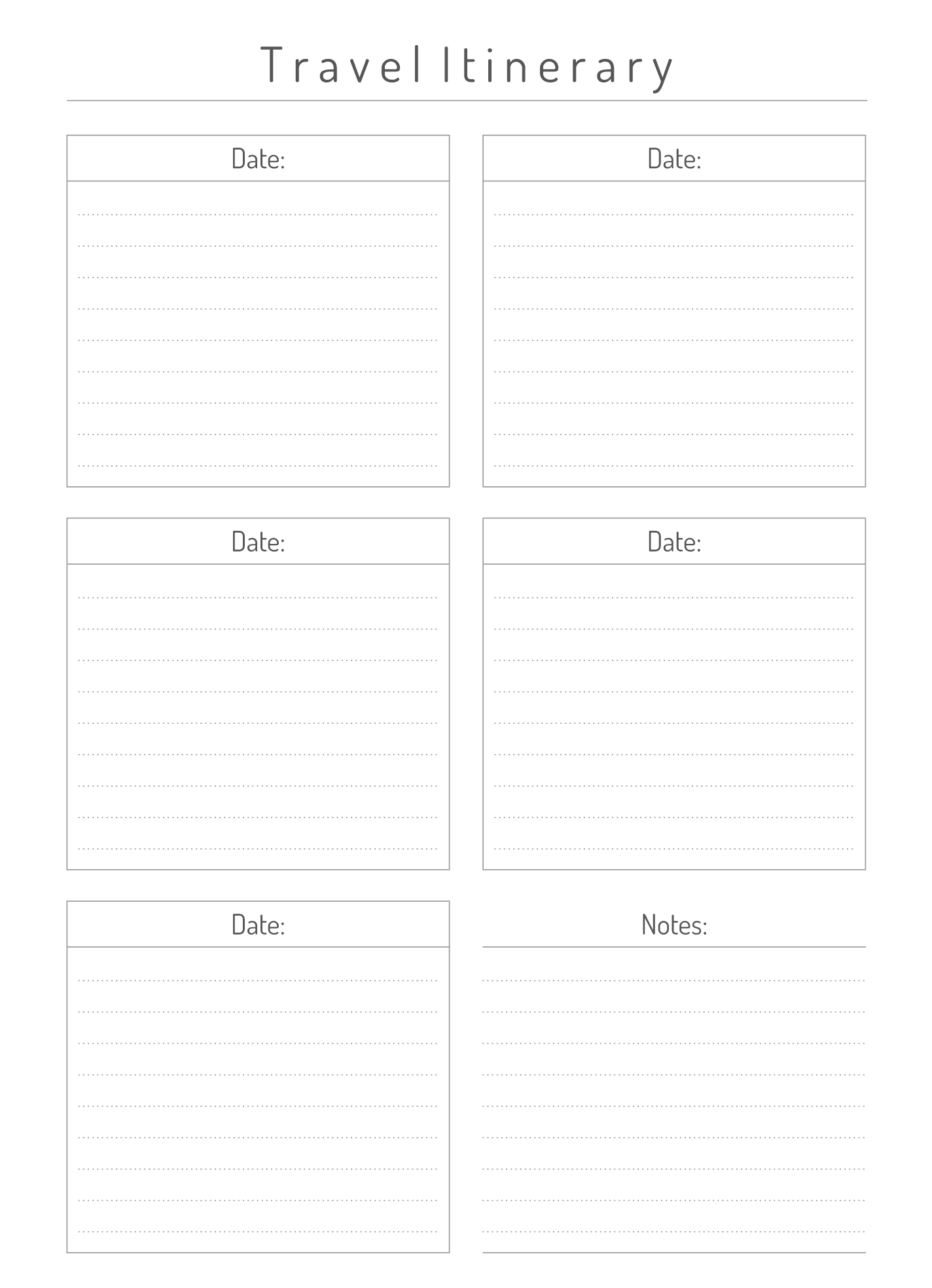 Blank Simple Travel Itinerary Free Google Docs Template Gdoc io