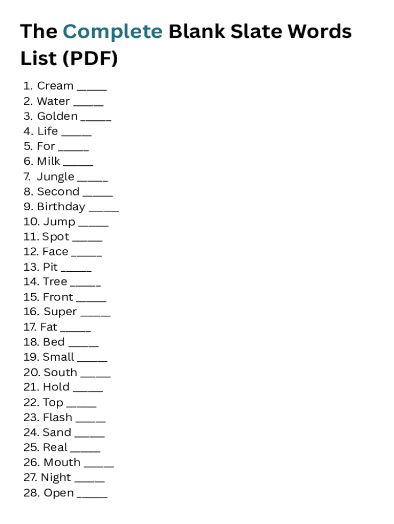 Printable Blank Slate Game Cards