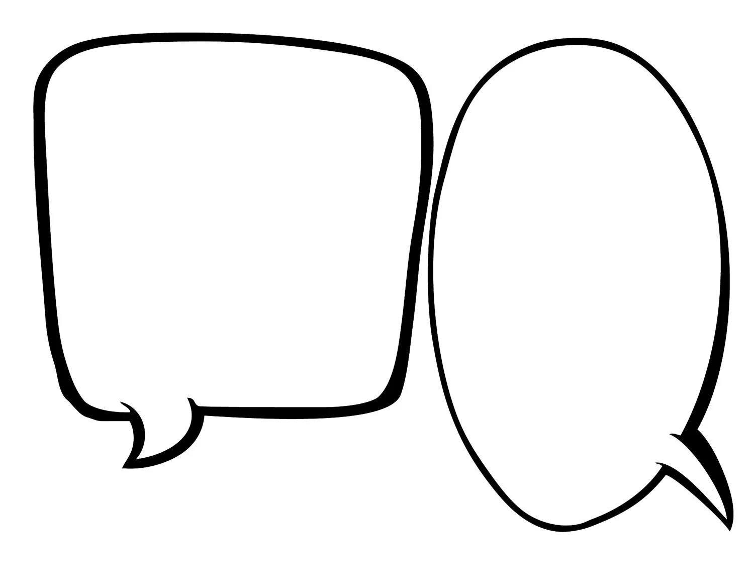 Blank Speech Bubbles 1 2 Page INSTANT DOWNLOAD Etsy UK