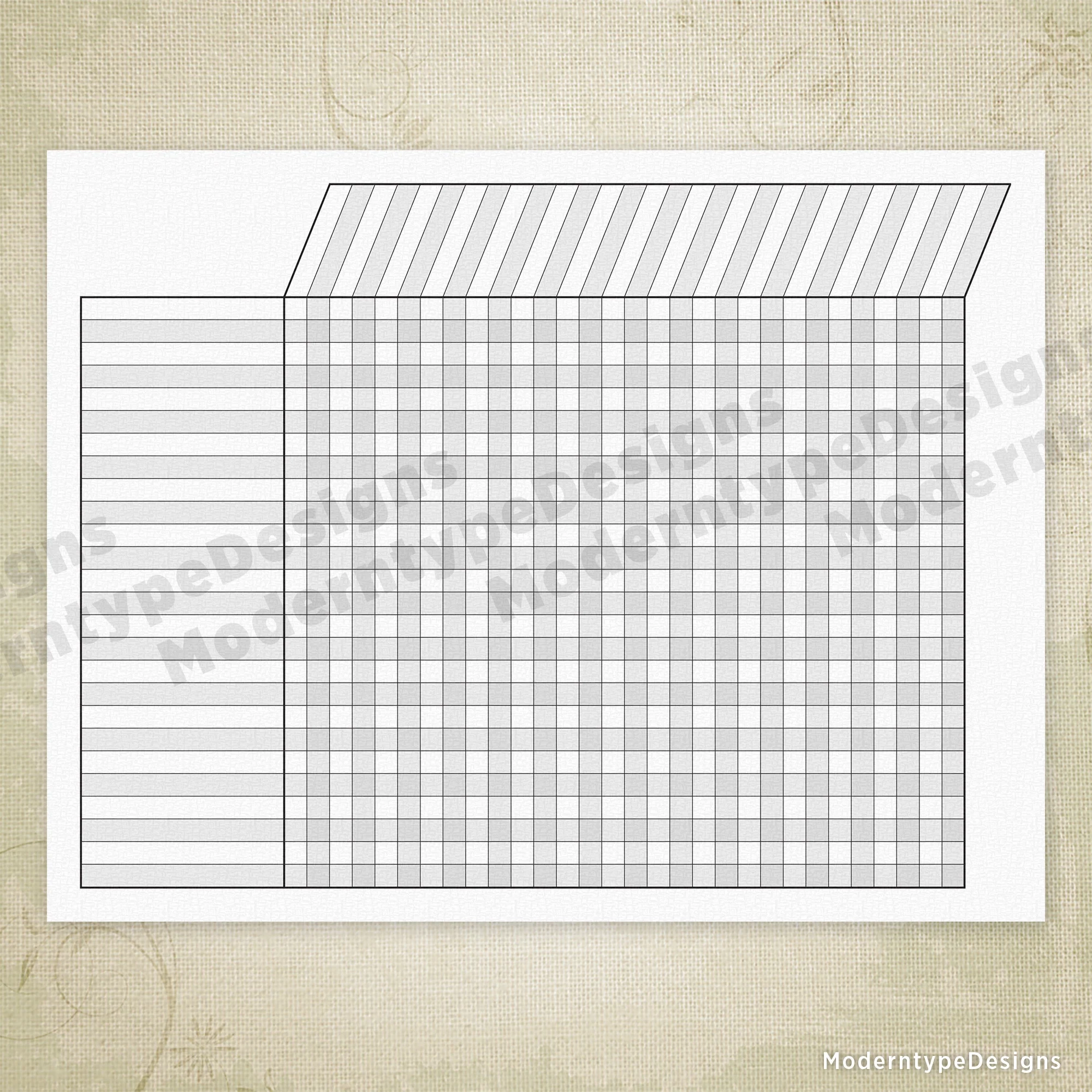 Printable Blank Spreadsheet Printout