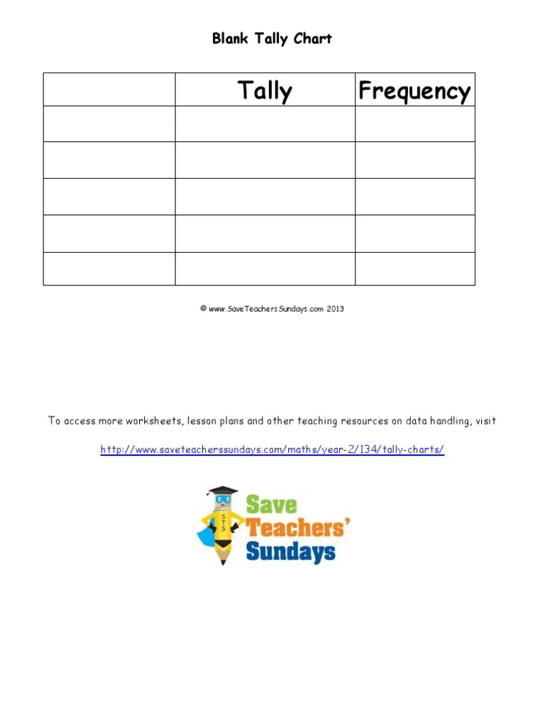Blank Tally Chart Template PDF