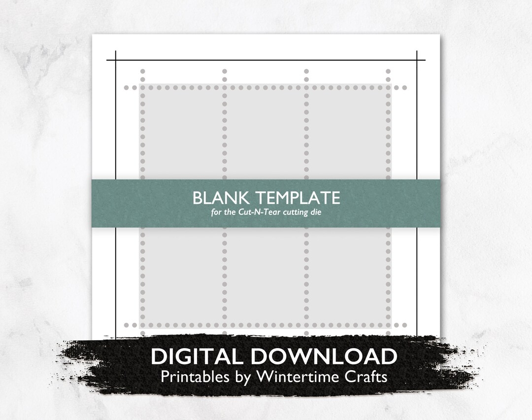 Blank Template Cut n tear Digital File For Die Cutting Make 