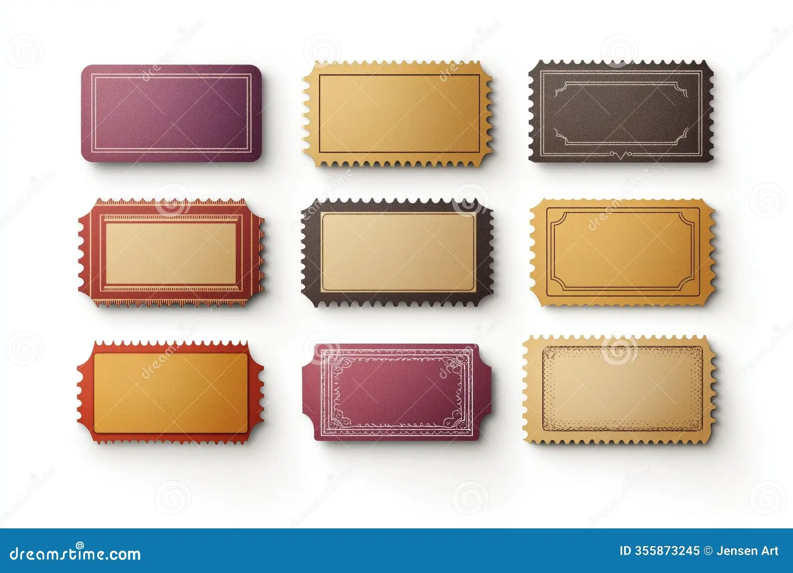 Blank Ticket Mockup Template For Event Entry Movie Cinema 