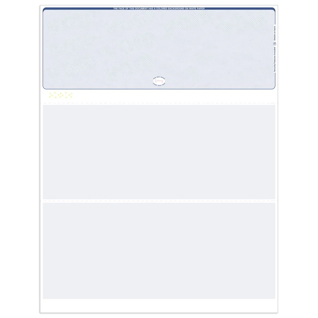 Blank Top Check Format Business Check Paper Check Depot