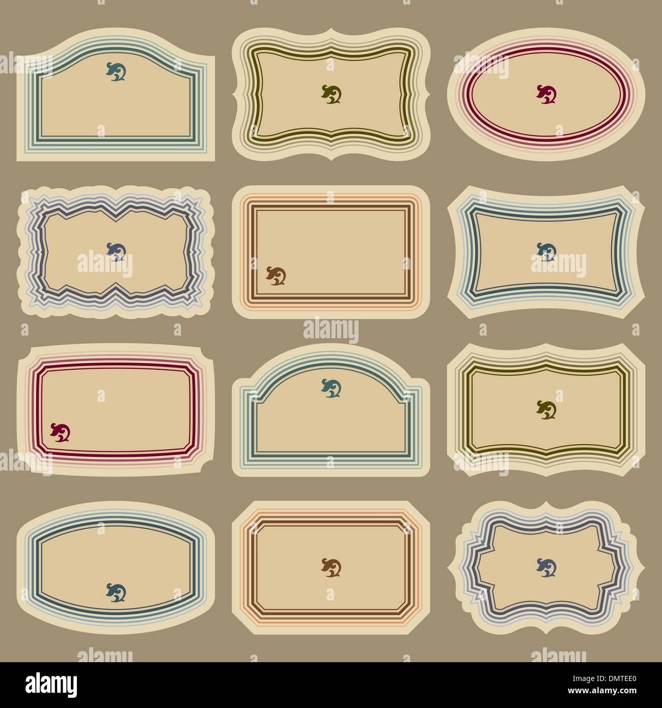 Blank Vintage Labels Set vector Stock Vector Image amp Art Alamy