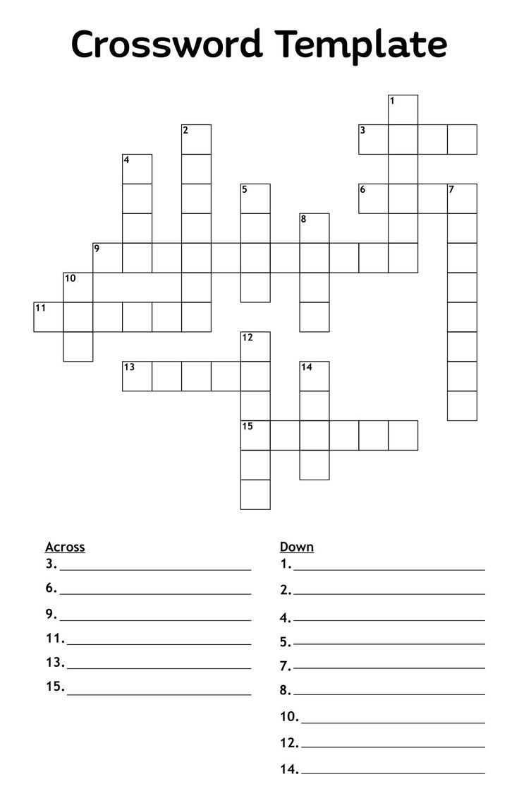 Blank Printable Crossword Puzzles