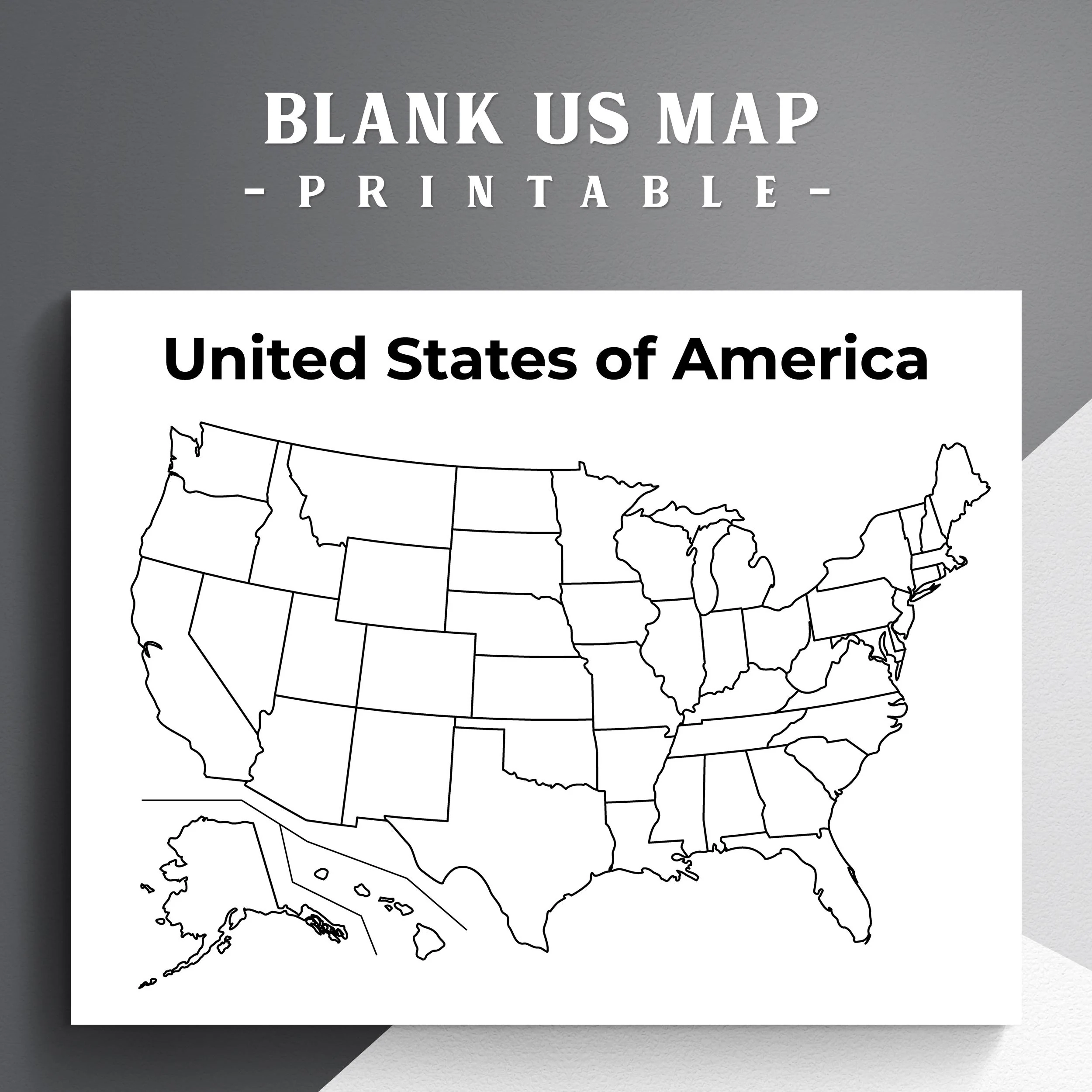 Blanko Landkarte Der USA Zum Ausmalen PDF Etsy de