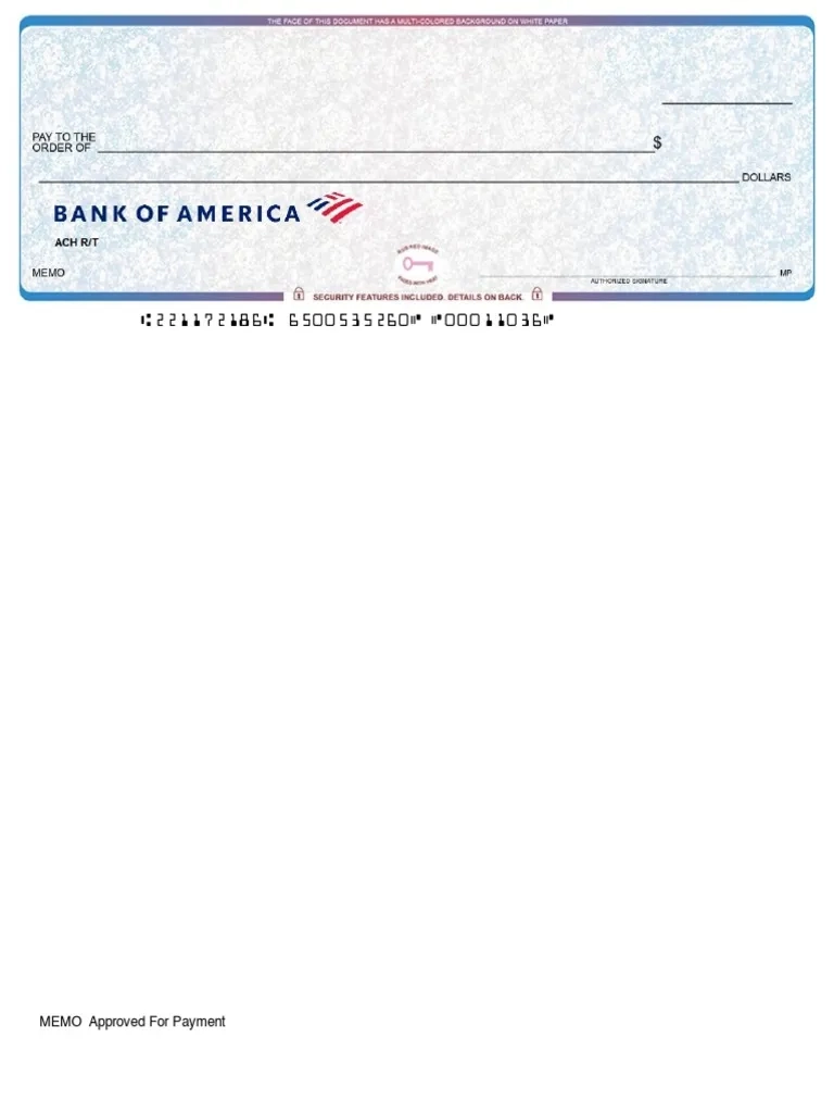 Printable Blank Cashiers Check