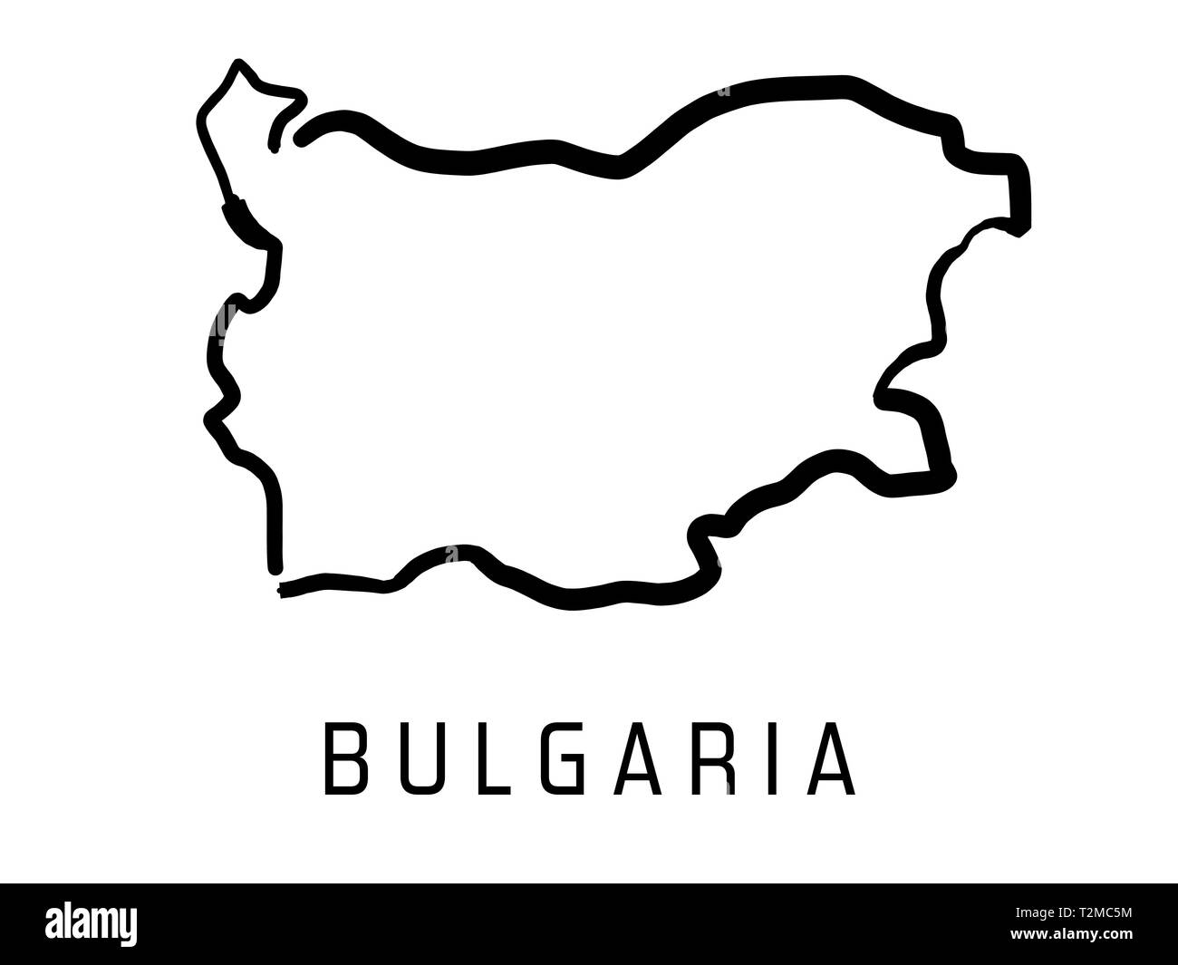 Bulgaria Map Outline Smooth Country Shape Map Vector Stock 