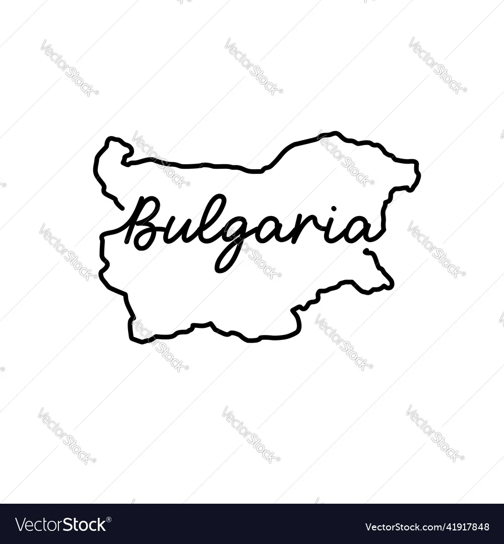 Bulgaria Outline Map With The Handwritten Country Vector Image