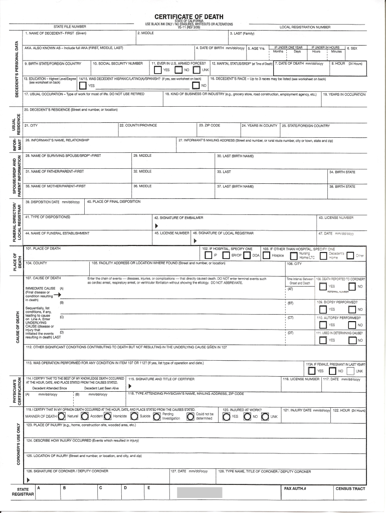 CA VS 11 Form Fill Online Printable Fillable Blank PdfFiller