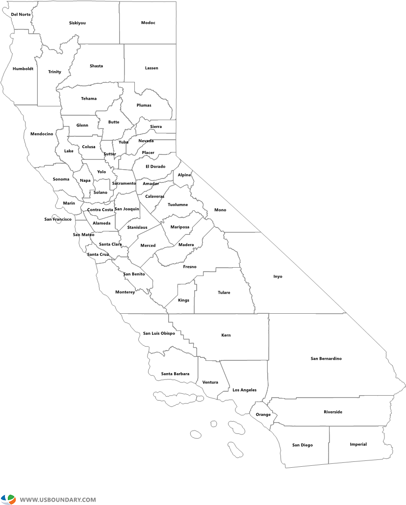 Printable Blank Map Of California