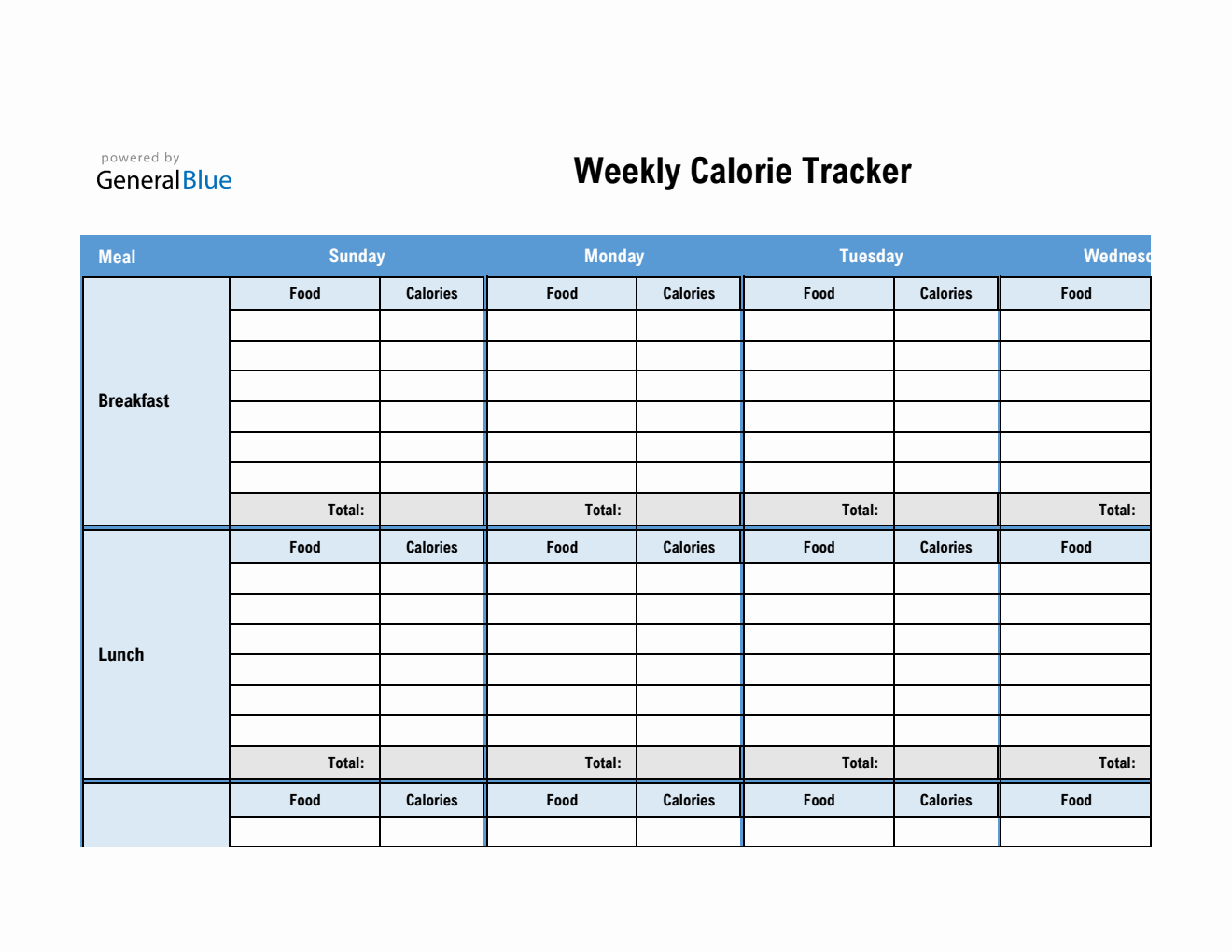 Calorie Tracker Templates