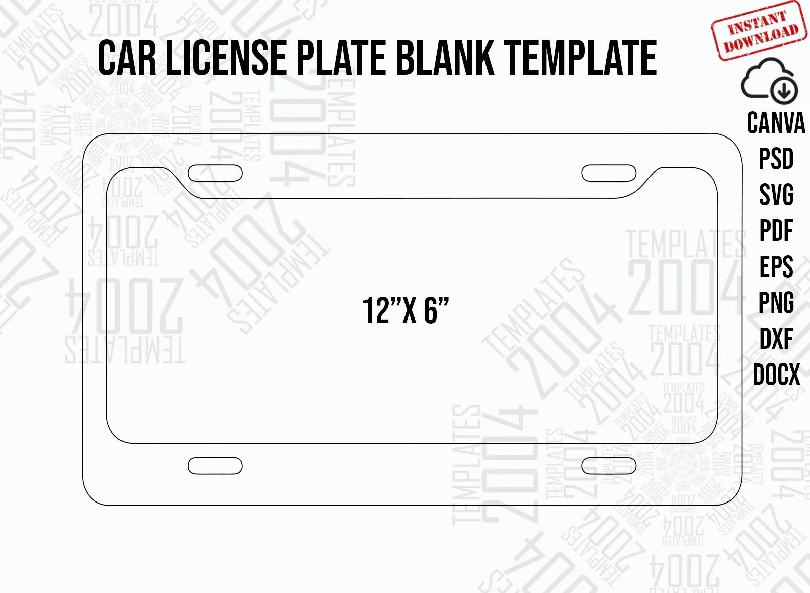 License Plate Blank Printable