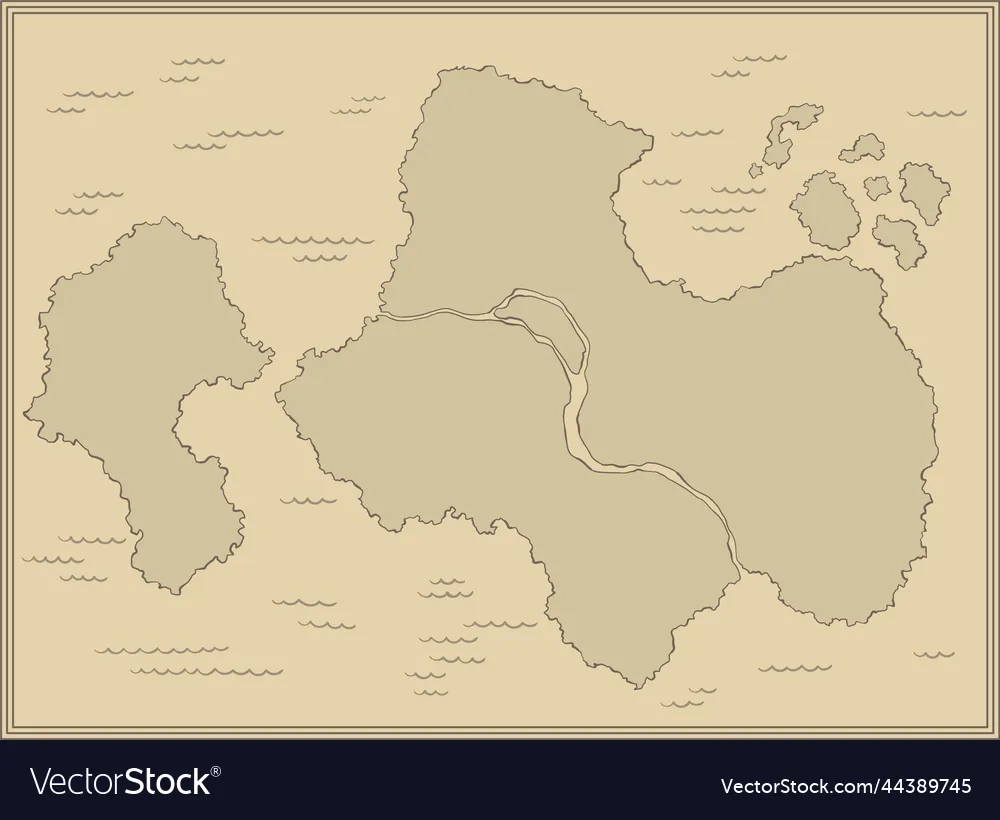 Cartoon Island Map Template For Next Level Game Vector Image