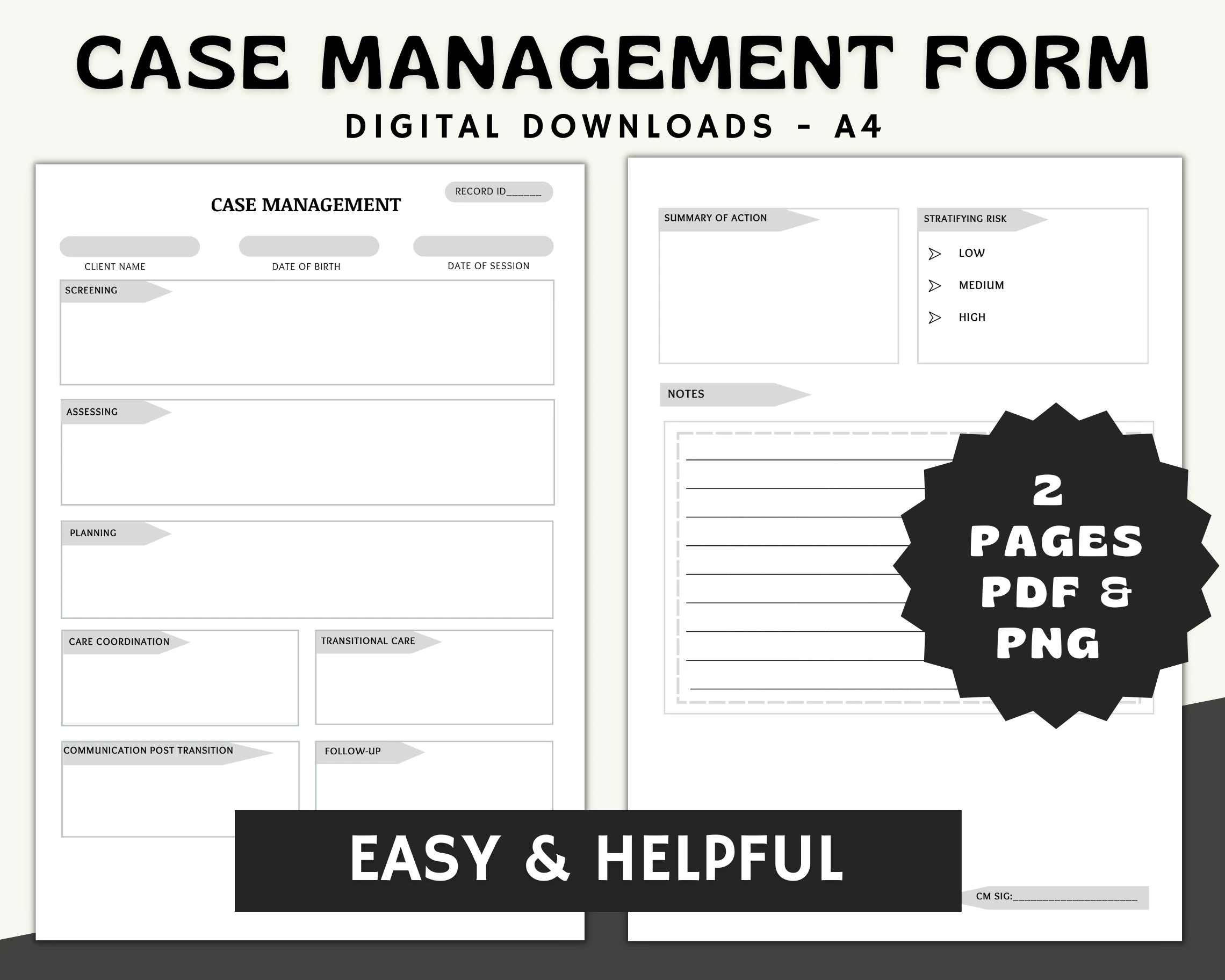 Case Management gray Management Printable Form Client 