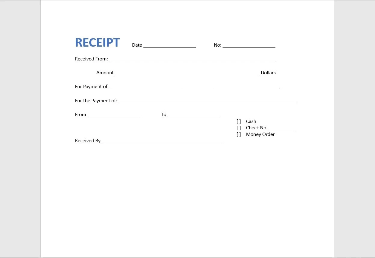 Cash Receipt Vorlage Quittung Quittungsvorlage Word Template 