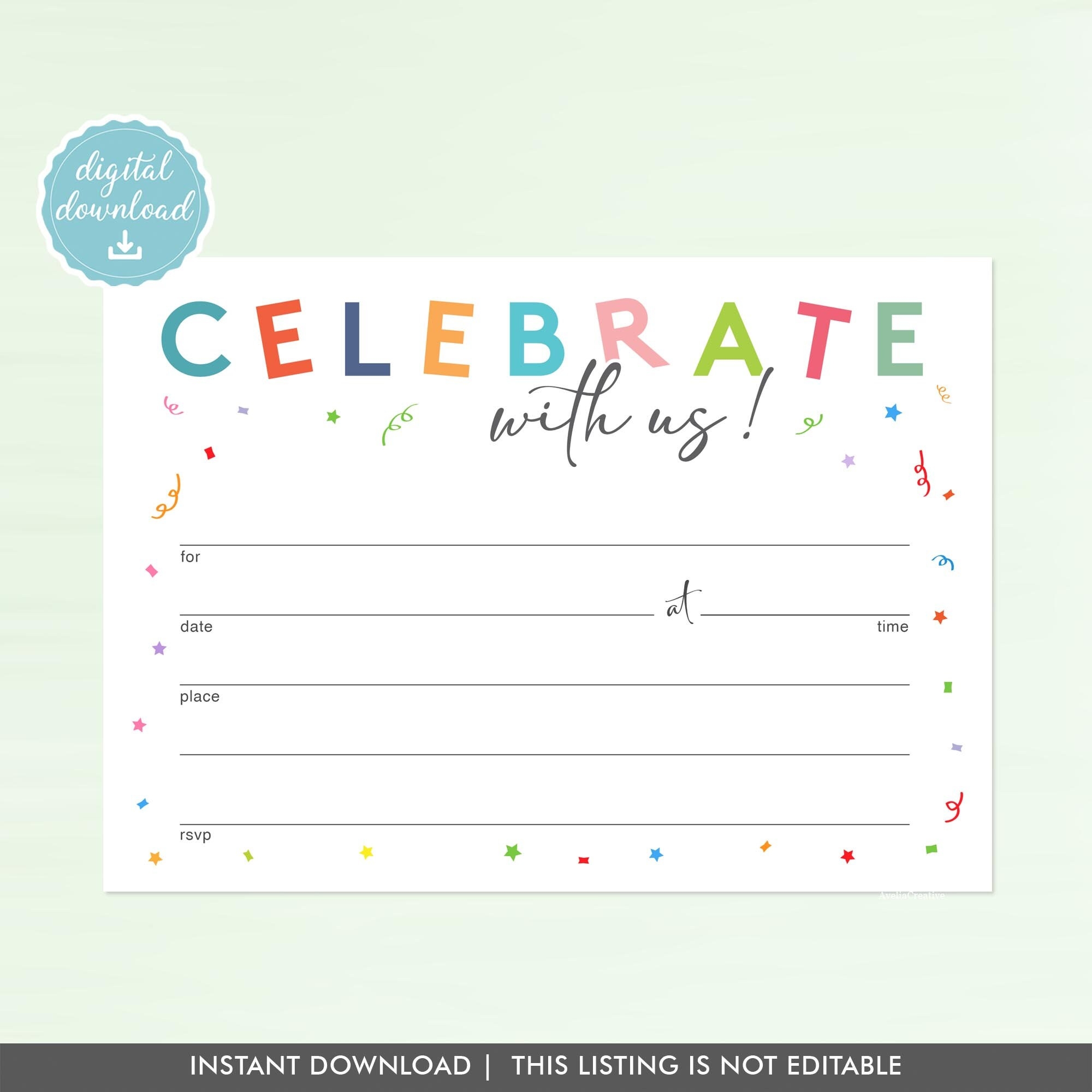 Blank Invitation Printable