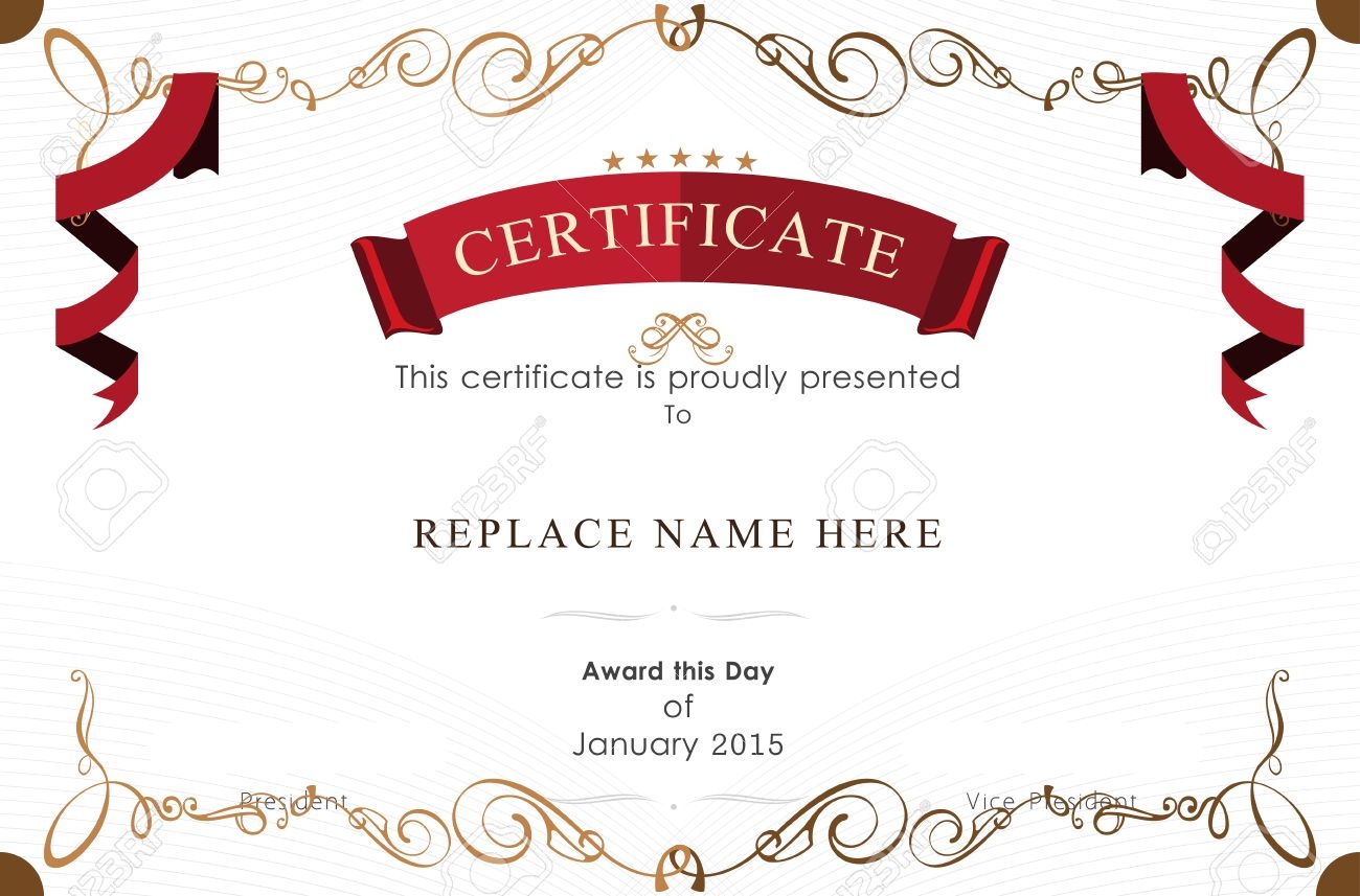 Certificate Border Certificate Template Vector Illustration 