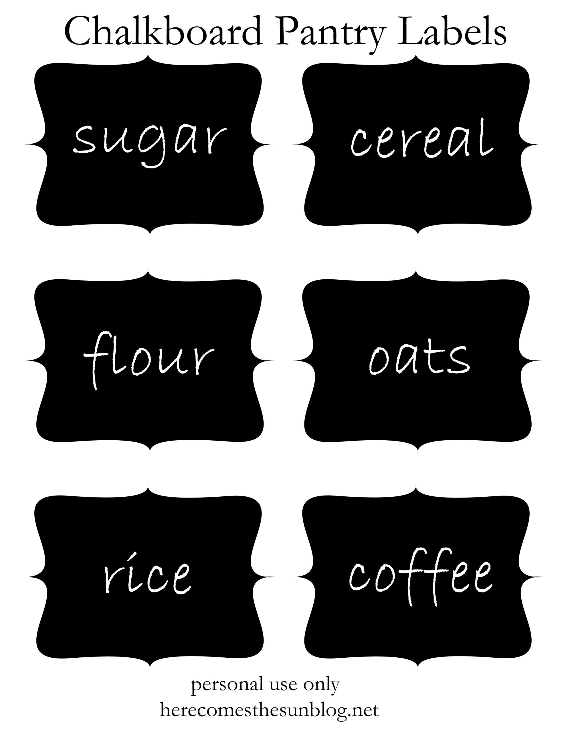 Free Printable Blank Pantry Labels