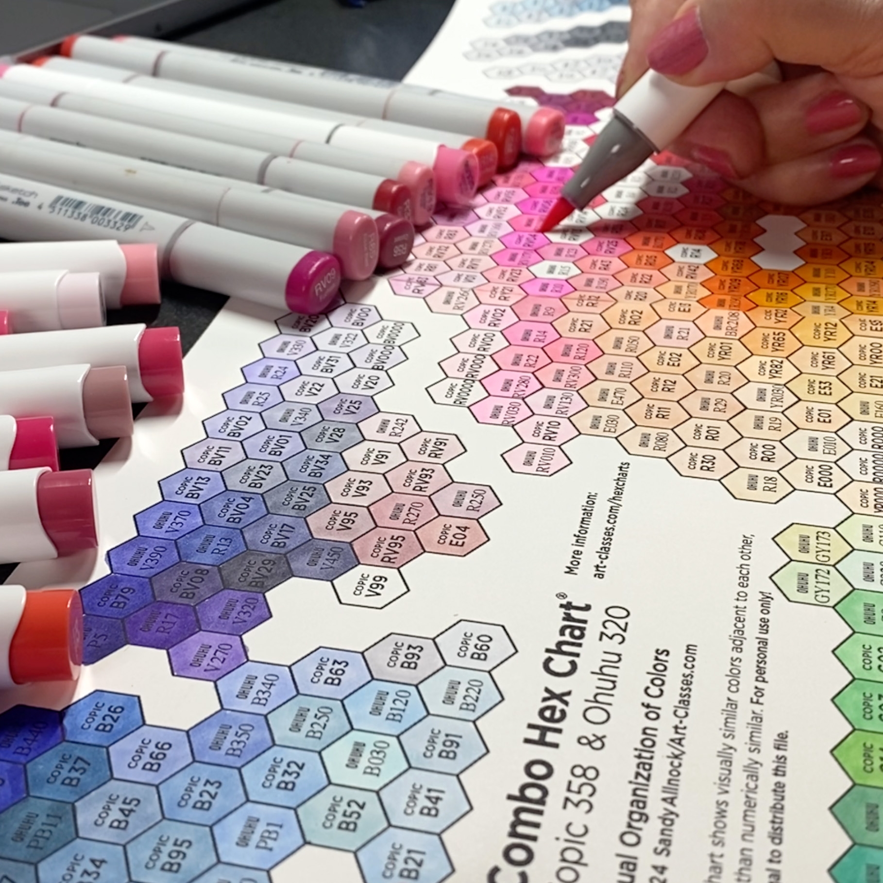 Blank Copic Hex Chart Printable